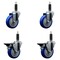 Service Caster 4'' Blue Poly Wheel Swivel 1'' Expanding Stem Caster Set 2 Brakes, 4PK SCC-EX20S414-PPUB-BLUE-2-PLB-2-1 - alternate 1